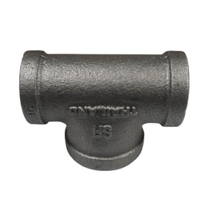 Service Metal Series SBBHT Class 150 Black Malleable Iron 1-1/4 in. x 1-1/4 in. x 1-1/2 in. Bull Head Tee