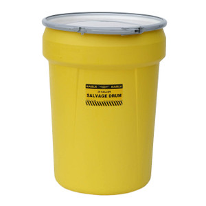 Justrite Eagle 1602 30 Gal. Salvage Drum w/Metal Lever-Lock, Yellow