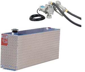 38 Gallon Aluminum Rectangle Fuel Transfer Tank w/ GPI 8 GPM Pump (12V DC)