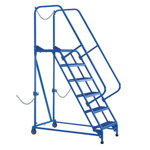 Vestil LAD-STL-6-G Semi-Trailer Access 6 Step Ladder, 58° Step Angle, 350 lbs. Capacity