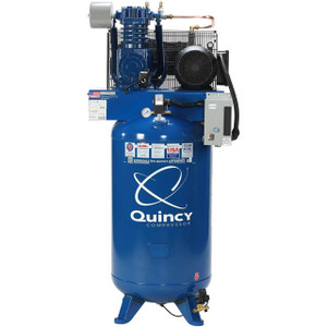 Quincy Compressor 271C80VCB23M QT Max Stationary Two-Stage 80 Gallon Air Compressor, 7.5 HP, Vertical, 230V 1-Phase