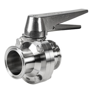 Dixon B5107 Series 3/4 in. 316L Stainless Steel Trigger Handle Sanitary Butterfly Valve, Viton Seal, Clamp End