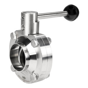Dixon B5107 Series 3/4 in. 316L Stainless Steel Pull Handle Sanitary Butterfly Valve, EPDM Seal, Weld End