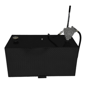 110 Gallon Fuel Transfer Tank w/ GPI 50 Gallons Per 100 Strokes Pump (12V DC) - Black Powder Coated