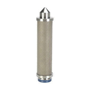 Donaldson SRF V Series 304 Stainless Steel Sterile Air Pleated Depth Filter Element, 10/3, Code 7 Connection, 0.2 Micron, Silicone, Welded End Cap
