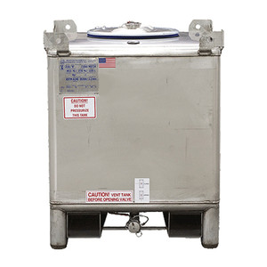 Snyder Industries 400 Gallon LiquiTote Stainless Steel IBC Tank, Side Drain