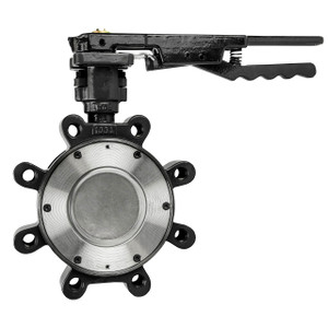 Jomar Valve HPBFV-Lug Epoxy Coated Carbon Steel Butterfly Valves w/Dual Offset SS Disc & Gear Handle, RPTFE Seat