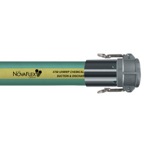 Novaflex 4700 1 in. 250 PSI UHMW Chemical Suction & Discharge Hose w/ Stainless Steel Female Coupler Ends