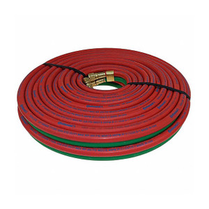 Continental Contitech 1/4 in. Twin-Line Welding Grade T Hose, Red/Green- Coupled Assembly