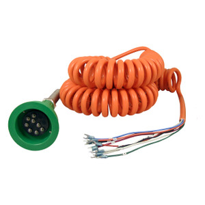 Scully SC-6A Hardwire Thermistor Overfill 50 ft. Orange Coiled Cord & Green Plug w/ 2 J-Slot Pins & 8 Contact Pins