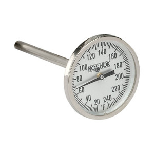 NOSHOK 100 Series 1 3/4 in. Bimetal Thermometer w/ 1/4 in. NPT Back Mount, 6 in. L Stem, 50° to 500° F