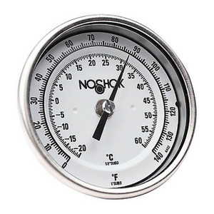 NOSHOK 100 Series 1 3/4 in. Dial Bimetal Thermometer w/ 1/4 in. NPT Back Mount, 4 in. L Stem, 0 ° to 250° F /-17° to 121° C