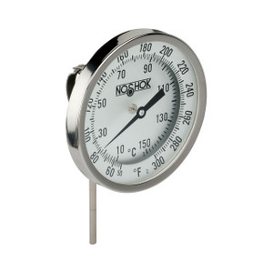 NOSHOK 300 Series 3 in. Dial Bimetal Thermometer w/ 1/2 in. NPT Adj. Angle Connection, 6 in. L Stem