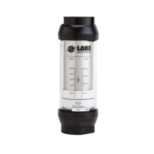 AW-Lake B3A6HG02 1/4 in. - 1/2 in. Port 10 SAE Basic Inline Liquid Variable Area Flow Meter - Aluminum, 0.2 to 2 GPM