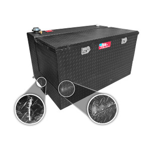 RDS Manufacturing 95 Gallon Powder Coated Aluminum L-Shaped DOT Certified Transfer Tank/Toolbox Combo - Slightly Damaged