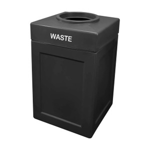 Forte Products Drop Top Trash Can-Black