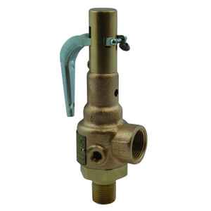 Apollo Valves 19KDDK000 3/4 in. MNPT x 3/4 in. FNPT Sec VIII Air Bronze Safety Relief Valve w/ Brass Trim, Teflon Seat