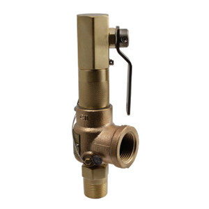 Apollo Valves 511DDBJMAA0000 3/4 in. MNPT x 1 in. FNPT Sec VIII Liquid Bronze Safety Relief Valve w/ Brass Trim, Screwed Cap, Set Pressure