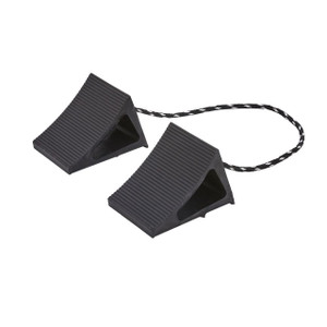 Elasco 6 in. Wheel Chocks with Eye Hook and Rope, Black