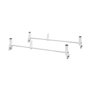 Buyers Products 1501310 White Van Ladder Rack Set, 2 Bars & 2 Clamps