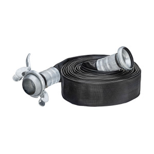 Kuriyama Oroflex 10 OF10 Series 8 in. x 50 ft. Layflat PVC/Nitrile Rubber Discharge Hose Assembly w/ Sphere Lock Ball & Socket Couplings