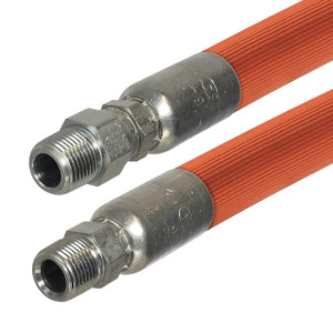 Kuriyama Kuri Tec Series K4132 3/8 in. 600 PSI Orange PVC Reinforced Spray Hose Assemblies w/ Rigid Male NPTF x Swivel Male NPTF Ends