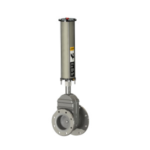 Betts Sump Flange x TTMA Flange Steel Pneumatic Operated Sliding Valve w/ 316 SS Stem & Gates