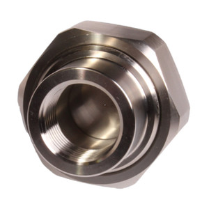 HART Industrial O-3131-5-V-316 1 in. FNPT Class 3000 316 Stainless Steel Threaded Union - FKM Seal, Orifice Plate