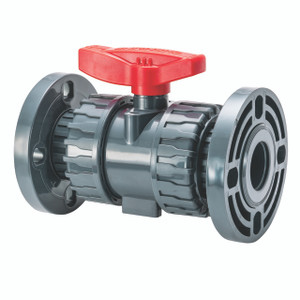 Chemline Plastics Type 20 True Union PVC Ball Valve w/FKM O-Rings, Flanged Ends