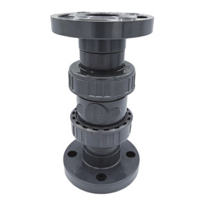 Chemline Plastics EC Series Ball Check Valve, PVC Body, FKM O-Rings, Flanged Ends