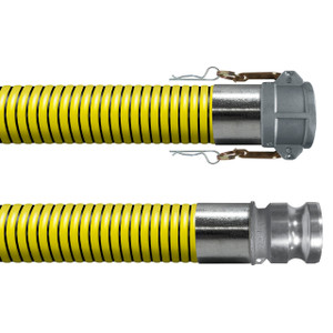 BadgerFlex Yellow 3 in. Liquid Suction Hose w/ Female Coupler x Male Adapter Ends
