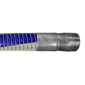 Willcox 2 in. Heavy Duty Polypropylene Chemical Hose Type 3094PSP w/ Stainless Steel MNPT Ends