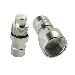 Holmbury FSC 1 in. Carbon Steel Flat Face Screw Coupling 1 1/4 NPTF w/ Locking Pin & Nitrile Rubber Seal