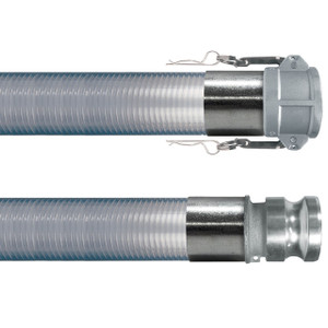 Kuriyama Tigerflex FT 2 in. Heavy-Duty PVC Food Grade w/ Stainless Steel Female Coupler x Male Adapter Ends