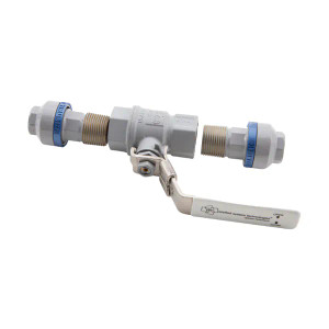 AST Push to Connect Ball Valve Tube-to-Tube- Inclues valve & 2 threaded adapters - 40mm Tube-to-Tube