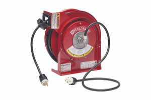 Reelcraft L 4545 123 3A-RP 12/3 45 ft. Premium Duty Single Receptacle Power Cord Reel - Reel & Cord