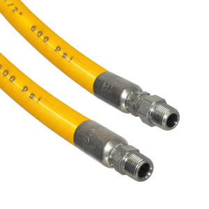 BadgerFlex 600 PSI Spray Hose 1/2 in. PVC Hose w/ Rigid Male NPTF x Swivel Male NPTF Ends