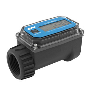 GPI 113255-6 1 in. Turbine Flow Meter with Battery-Powered Display, Nylon Body for Water