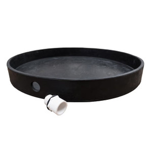 JME 24 in. Round Natural Rubber Drip Pan w/Drain