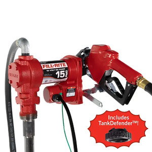 Fill-Rite FR1210HATKD Fuel Transfer Pump w/ Nozzle, Tank Defender - 15 GPM