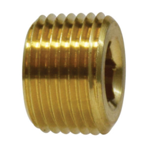 Midland Industries 28094 Brass Countersunk Hex Plug, 1/4 in. MNPT