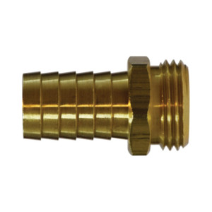 Midland Industries 30040 Brass Straight Hex Adapter, 1/2 in. Barb x 3/4 in. MGH