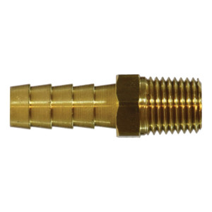 Midland Industries 32002 Brass Rigid Hose Male Adapter, 3/16 in. Hose Barb x 1/8 in. MNPT