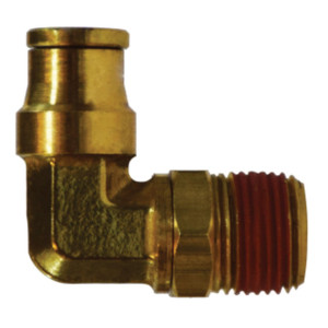 Midland Industries 690606S Brass D.O.T. Push-to-Connect 90° Swivel Elbow, 3/8 in. PTC x 3/8 in. MNPT