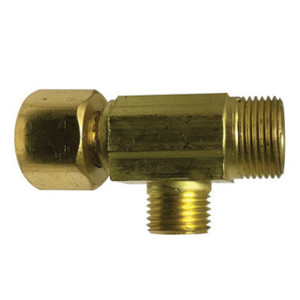 Midland Industries AMC® 700073-060606 Compression Swivel Tee, Lead Free Brass, 3/8 in. x 3/8 in. Male x 3/8 in.  Female