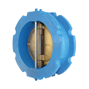 Titan Flow Control CV41DSV0600 6 in. Ductile Iron Dual Disc Wafer Check Valve w/ Viton Seat & SS Disc - ANSI Class 150