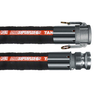 BadgerFlex 4 in. Transfer Hose Assemblies w/ Part C Female Coupler x Part E Male Adapter Ends - Black