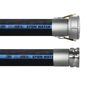 BadgerFlex 4 in. Water Suction & Discharge Hose Assemblies w/ Female Coupler x Male Adapter Ends - Black