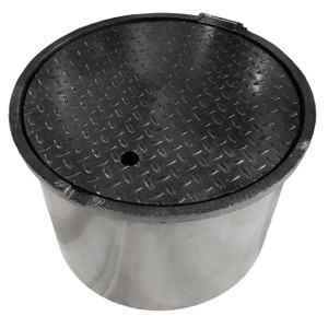 Fairfield Industries 180-12 18 in. Manhole, Steel Frame and 12 in. Skirt, Diamond Plate Cover