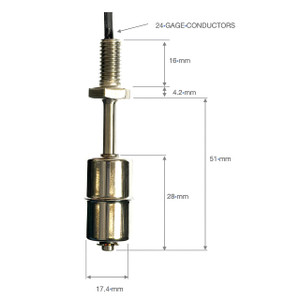Gizmo Engineering FS-SS Tank Alarm Float Switch - Stainless Steel, M10